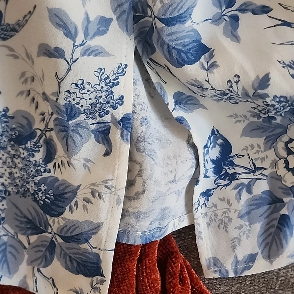 Reformation Pompadour Blue White Floral Mini Dress Cottagecore French Girl - Picture 11 of 11